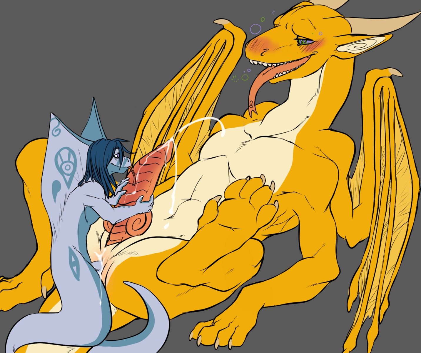 4_toes anal anal_penetration animal_genitalia anthro anthro_on_feral apode bestiality big_feet big_penis blue_body blue_hair blue_penis blue_scales bodily_fluids claws cobra cum cum_inside cum_on_chest cum_on_self cum_while_penetrated cumshot digitigrade draconcopode dragon duo e621 ejaculation erection european_mythology eye_contact feet feral forked_tongue genital_fluids genital_slit genitals hair handjob hands-free hi_res hindpaw hood horn hypnosis kicks_(kicks) knot larger_penetrated larger_sub legless legs_up long_tongue looking_at_another lying male male/male male_on_feral male_penetrated male_penetrating male_penetrating_male membrane_(anatomy) membranous_wings mind_control mythological_creature mythological_scalie mythology naga nude on_back orgasm pawpads paws penetration penile penis pink_penis reptile scales scalie serpentine sex sharp_teeth simple_background size_difference size_play snake soles spiral spiral_eyes spread_legs spreading submissive tail tapering_penis teeth the-narutoshi toes tongue tongue_out western_dragon wings yellow_body yellow_skin
