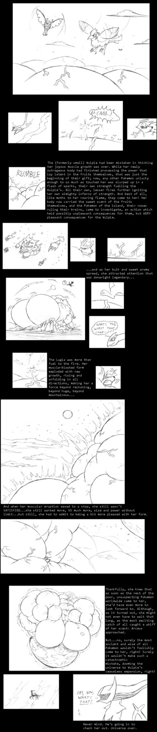 absorption_vore absurd_res arceus big_breasts breasts canid canine e621 english_text female feral generation_1_pokemon generation_2_pokemon generation_4_pokemon group growth hi_res huge_breasts hyper legendary_pokemon long_image lugia mammal monochrome multi_tail muscle_growth muscular muscular_female nintendo noctowl pidgey pokemon pokemon_(species) saxxon solo_focus tail tall_image text vein vore vulpix what