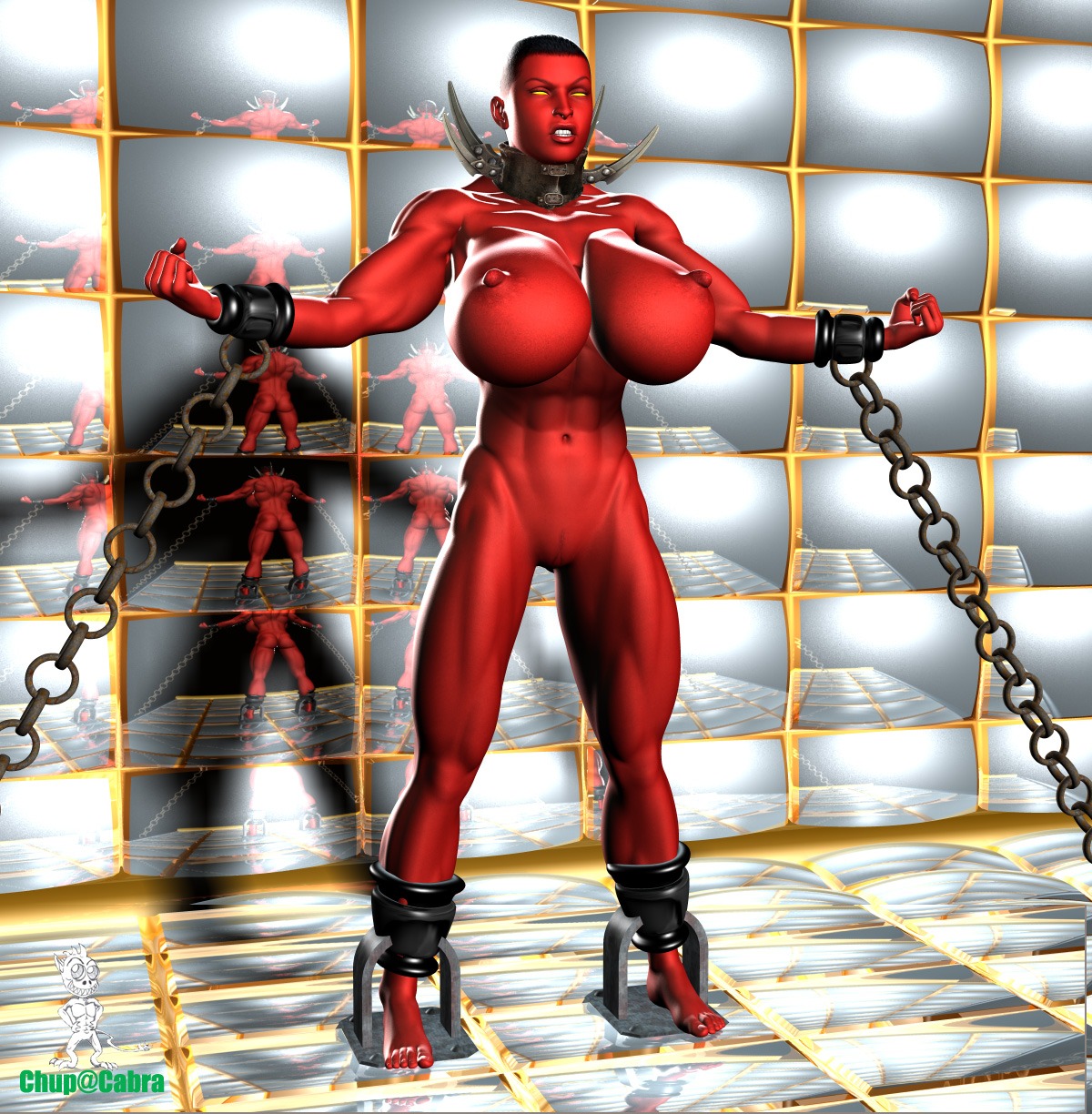 1girls 3d betty_ross bound chup@cabra female female_only hulk_(series) marvel marvel_comics red-skinned_female red_she-hulk red_skin rule34 solo