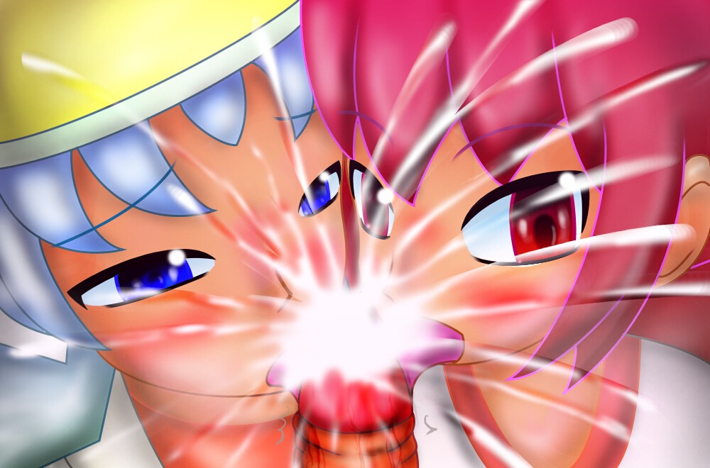 blue_eyes blue_hair clothes color female hair hat human kris_(pokemon) licking male multiple_females penis pink_hair pokemon pokemon_gsc red_eyes rule34 straight sue_(shnwt1236547890) tagme whitney_(pokemon)