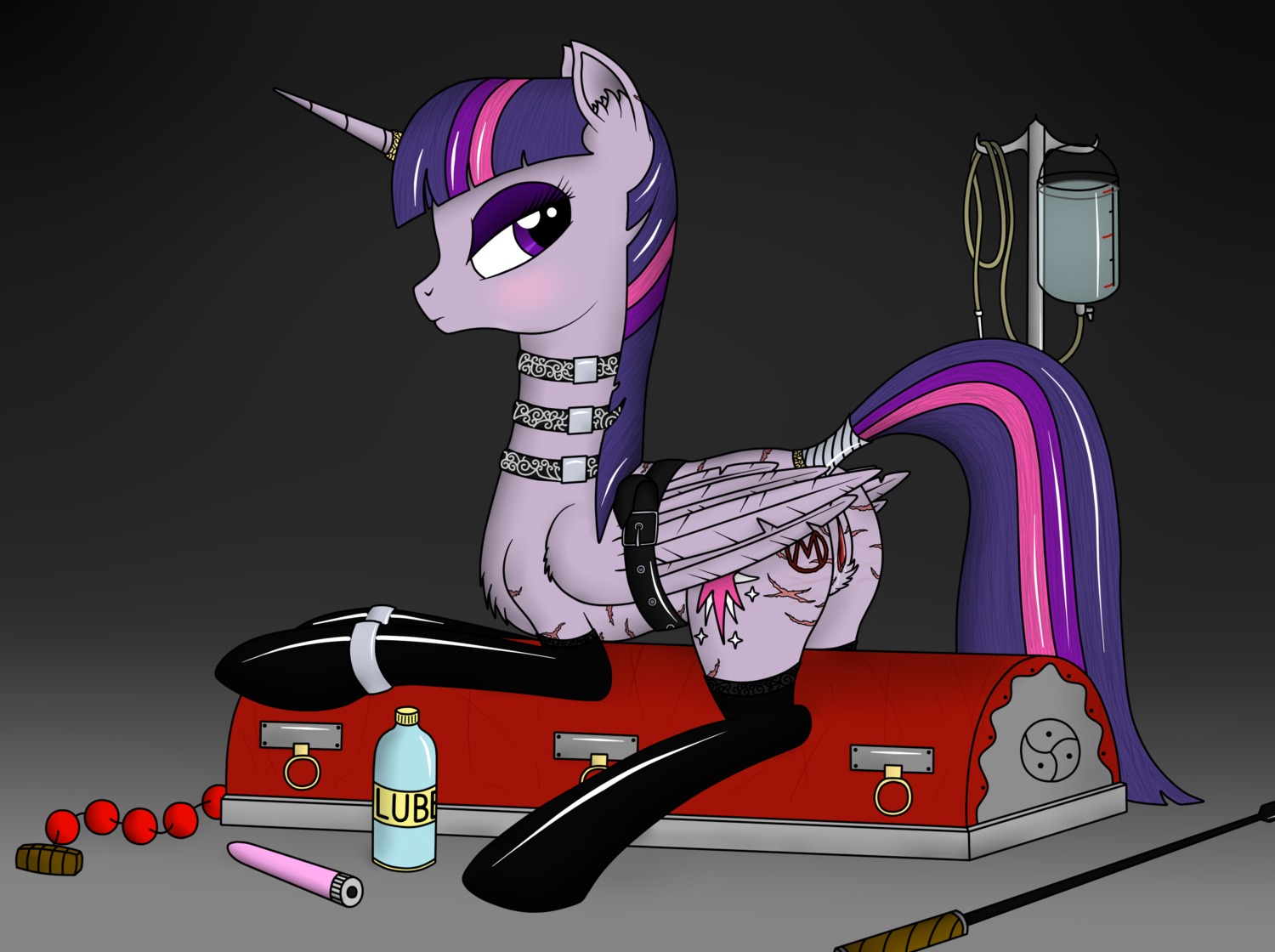 2013 anal_beads bdsm blush bound cutie_mark digital_media_(artwork) dildo e621 enema equid equine feathered_wings feathers female feral friendship_is_magic fur genitals hair hasbro hi_res horn lube mammal multicolored_hair my_little_pony mythological_creature mythological_equine mythology patapony13 pink_dildo purple_body purple_eyes purple_feathers purple_fur purple_hair riding_crop scar sex_toy sex_toy_background simple_background solo submissive submissive_female tail tail_wraps twilight_sparkle_(mlp) two_tone_hair vulva whip winged_unicorn wings wings_tied wraps