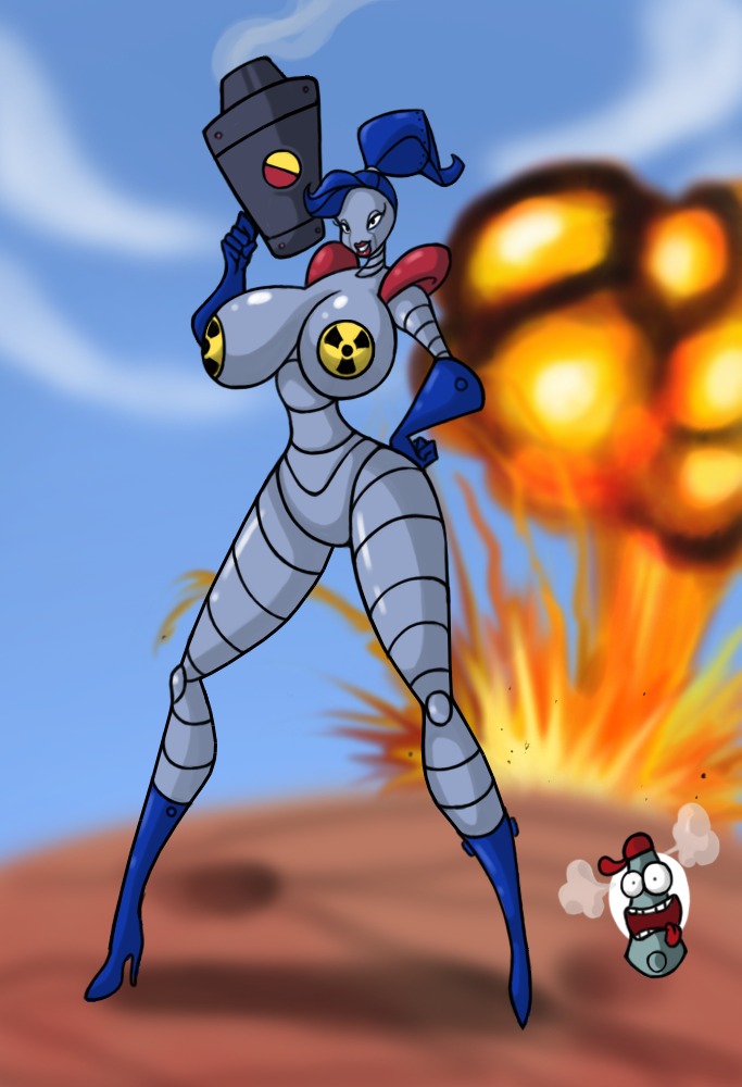 2d 2d_(artwork) 2d_artwork blue_hair boombots cartoony chickie_boom digital_drawing_(artwork) digital_media_(artwork) female female_focus female_only female_robot fembot gloves heel_boots high_heels kneehighs lordstevie no_ai nude nude_female pinup ponytail robot robot_girl robot_humanoid robotic rule34 sketch sole_female solo solo_female solo_focus tagme thick_thighs thin_waist