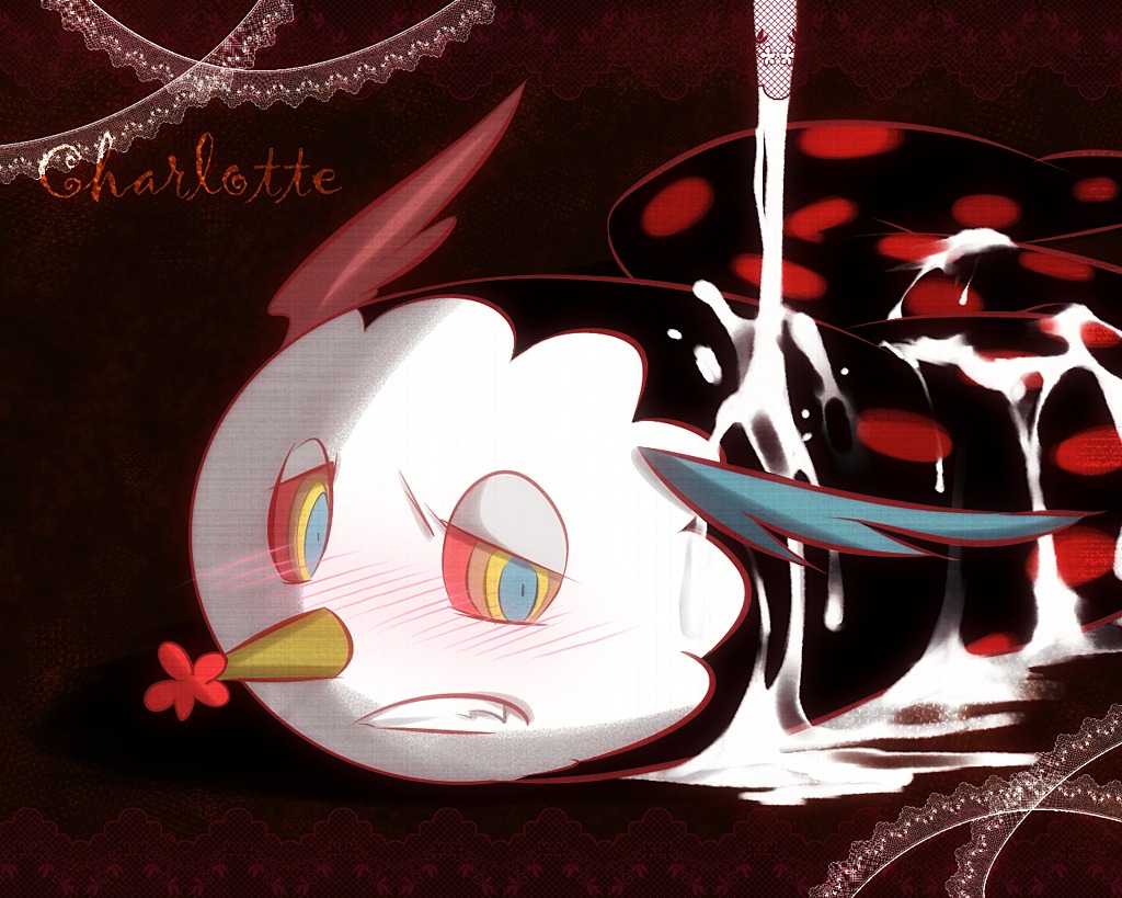 bepregnantlingam blush bodily_fluids charlotte_(puella_magi_madoka_magica) cum cum_covered cum_drip dripping e621 excessive_cum excessive_genital_fluids female genital_fluids lying messy on_front puella_magi puella_magi_madoka_magica solo witch_(puella_magi)
