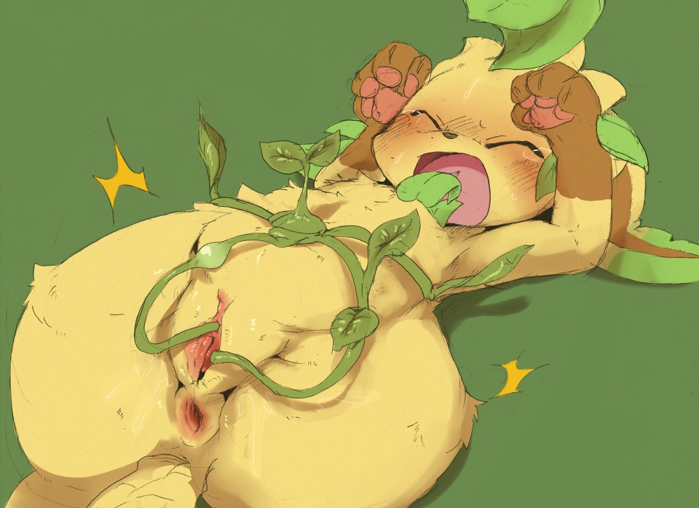anus blush bodily_fluids bound clitoral clitoral_rubbing clitoris crying dagasi digital_media_(artwork) e621 eeveelution elemental_creature eyes_closed female feral flora_fauna forced generation_4_pokemon genitals green_background leaf leafeon leg_markings lying markings nintendo on_back pain pawpads paws penetration plant plant_sex pokemon pokemon_(species) pussy_sounding rape sex simple_background socks_(marking) solo spread_legs spreading tears tentacle_in_urethra tentacle_penetration tentacle_rape tentacle_sex tentacles urethral urethral_penetration vaginal vaginal_penetration vines vulva