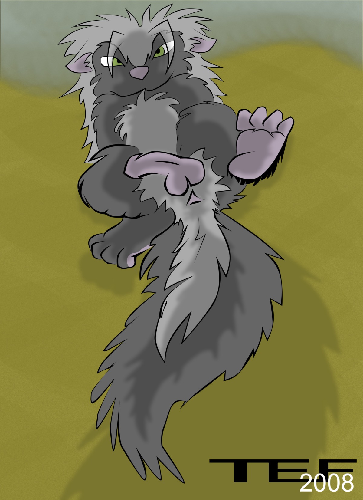 absurd_res anthro anus beach countershading e621 feet genitals hi_res hindpaw male mammal mephitid outside paws penis presenting sand seaside skunk solo tail tef