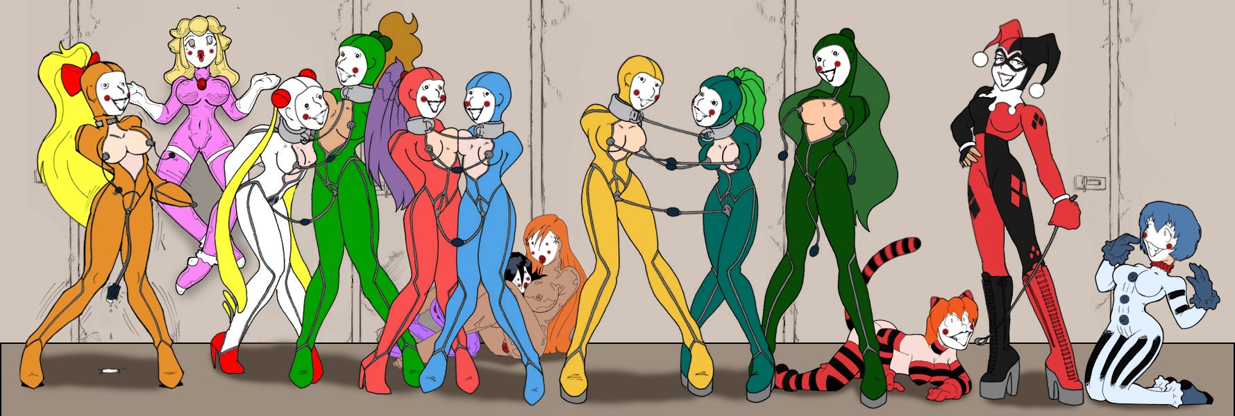 6+girls ami_mizuno animegao asuka_langley_sohryu bastianmage batman_(series) bishoujo_senshi_sailor_moon bleach bondage bow breasts clothing crossover dc dc_comics female female_only femdom femsub green_hair harley_quinn harley_quinn_(classic) haruka_tenou human inoue_orihime kuchiki_rukia large_breasts latex latex_bodysuit makoto_kino mario_(series) medium_breasts michiru_kaiou minako_aino multiple_females multiple_girls neon_genesis_evangelion nintendo princess_peach rei_ayanami rei_hino rule34 setsuna_meiou small_breasts stockings straight_hair tagme usagi_tsukino