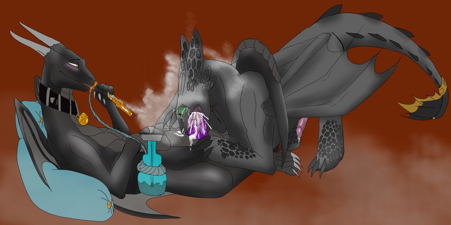 2:1 2_penises absurd_res accessory backlash91 black_body black_eyes black_scales bodily_fluids claws collar collar_tag conditional_dnp crying cum cum_from_nose cum_in_mouth cum_in_nose cum_inside cum_on_penis digital_media_(artwork) dragon dreamworks duo e621 erection european_mythology excessive_cum excessive_genital_fluids fellatio feral feral_on_feral furgonomics fury_(httyd) fyrre_(fyrrex) genital_fluids genitals green_sclera grey_body grey_claws grey_horn grey_skin hi_res hookah horn how_to_train_your_dragon jewelry lying male male/male male_penetrated male_penetrating male_penetrating_male membrane_(anatomy) membranous_wings multi_genitalia multi_penis mythological_creature mythological_scalie mythology night_fury on_back oral oral_penetration orange_background penetration penile penile_spines penis pillow pink_penis purple_penis relaxing ring scales scalie sex simple_background smoke smoking tail tail_accessory tail_hug tail_jewelry tail_ring tears western_dragon white_eyes wings