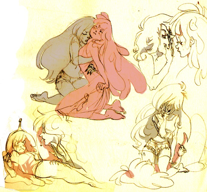 adventure_time female female_only marceline princess_bubblegum rule34 tagme yuri