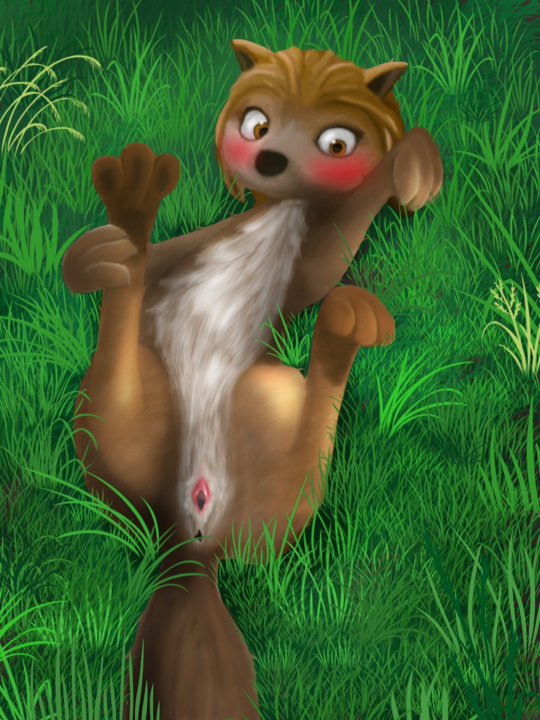 3:4 alpha_and_omega canid canine canis e621 female feral genitals grass kate_(alpha_and_omega) lying mammal plant solo tail vulva wingedfoxx wolf