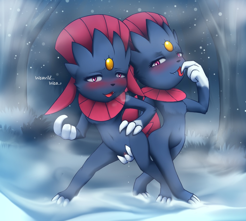 2012 black_body black_fur blush bodily_fluids claws clitoris darkmirage detailed_background duo e621 felid female female/female feral fingering forest fur generation_4_pokemon genital_fluids genitals incest_(lore) intraspecies looking_at_viewer mammal nintendo nude open_mouth outside pink_eyes plant pokemon pokemon_(species) romantic romantic_couple sibling_(lore) sister_(lore) sisters_(lore) snow tongue tongue_out tree twins_(lore) vaginal vaginal_fingering vaginal_fluids vulva weavile