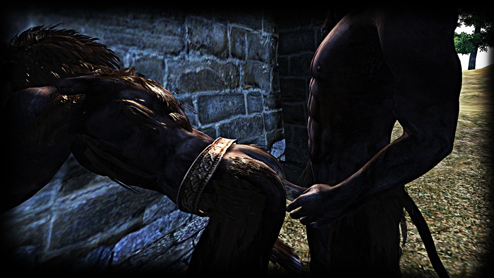 against_the_wall anal game_screenshot male male_only minotaur multiple_males oblivion rule34 sex tagme the_elder_scrolls yaoi