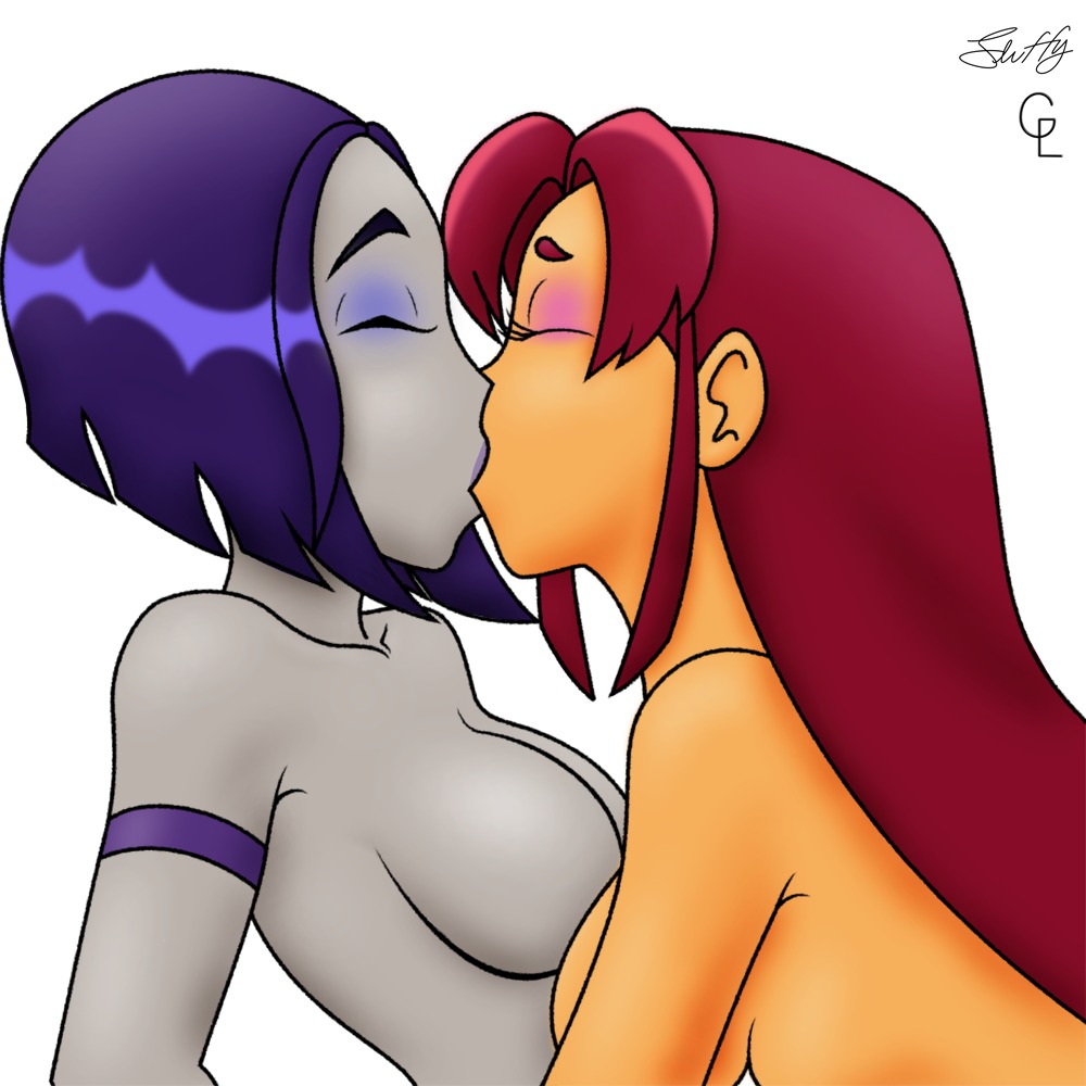 dc dc_comics female fluffy_(artist) gemlord multiple_females multiple_girls purple_hair rachel_roth raven_(dc) rule34 signature smooth_skin starfire teen_titans text
