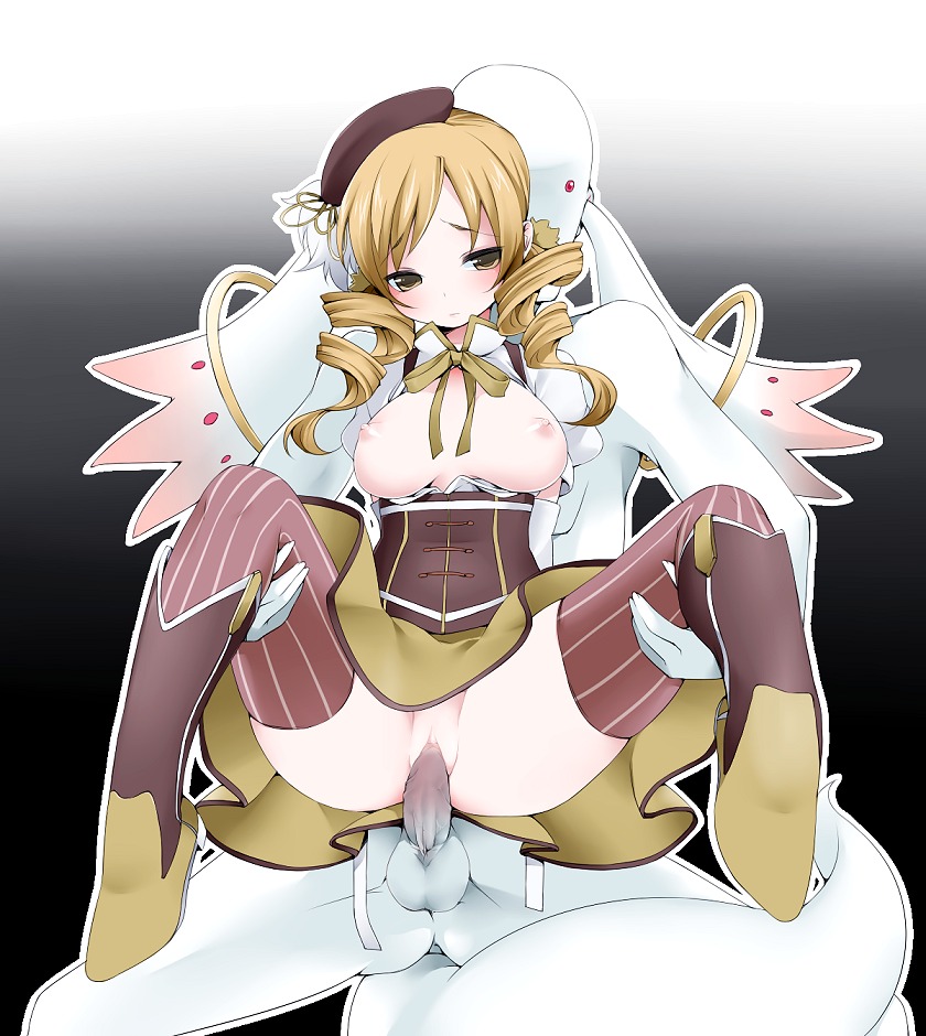 blonde_hair blush boots bored breasts corset cowgirl_position detached_sleeves drill_hair female hair_ornament hat kyuubee large_breasts magical_girl mahou_shoujo_madoka_magica male nipples penis personification pleated_skirt puffy_sleeves pussy reverse_cowgirl_position rule34 sex short_hair skirt straddle straight striped striped_legwear striped_thighhighs thighhighs tomoe_mami twin_drills tyobimiru uncensored vaginal_penetration vertical-striped_legwear vertical_stripes yellow_eyes