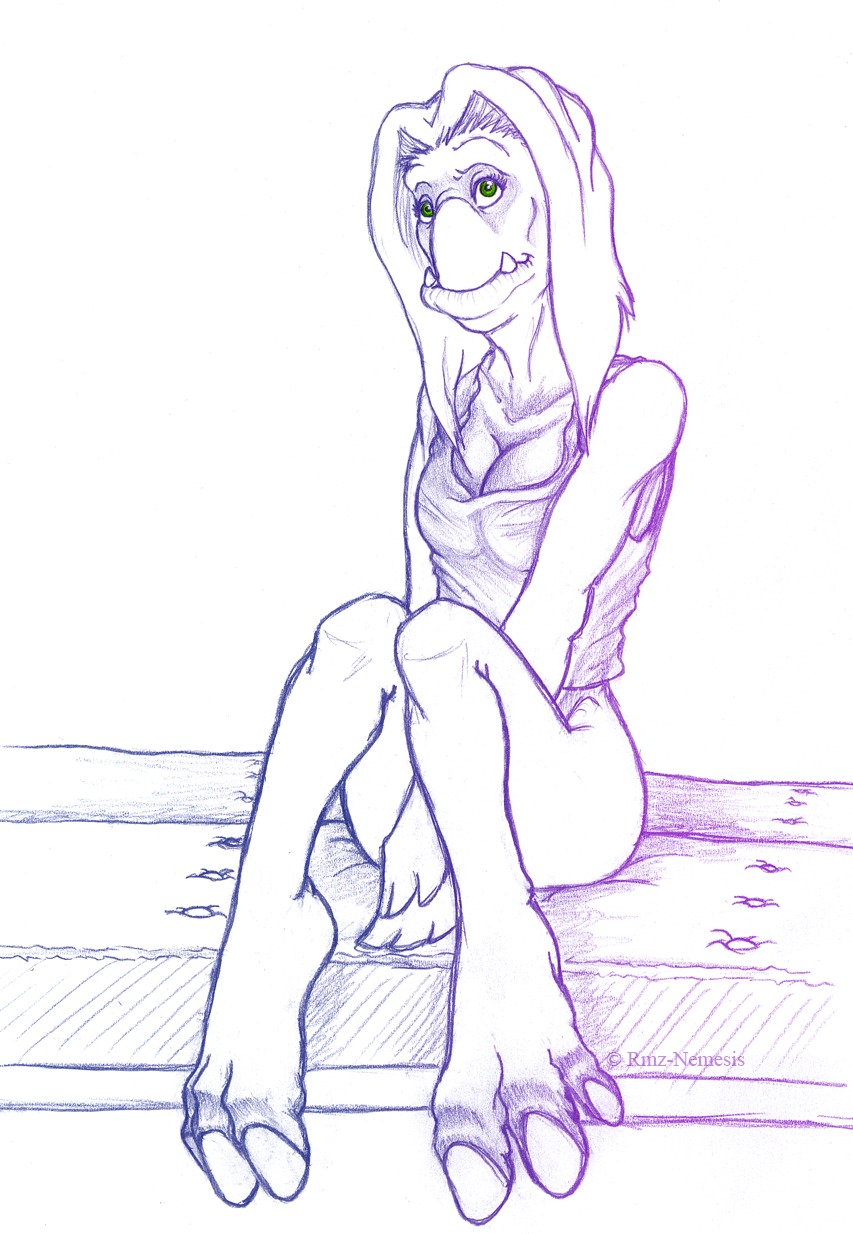 _-nemesis- female oddworld oddworld_stranger's_wrath outlaw_(species) rule34 sketch tagme