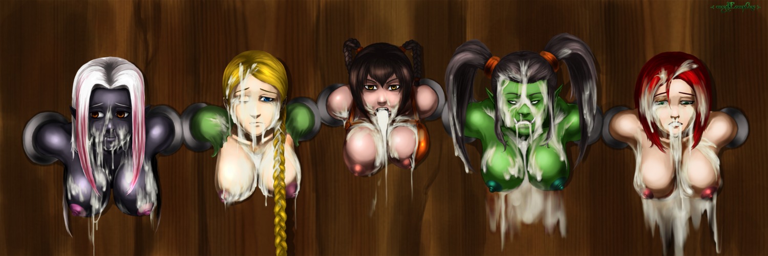 2011 5girls after_sex angry areola black_hair blue_eyes bondage bound braid braided_ponytail breasts breasts_out brown_hair bukkake captured closed_eye cum cum_covered cum_drip cum_everywhere cum_in_mouth cum_on_breasts cum_on_face cum_on_hair cum_trail dark_areola dark_nipples draining drow erect_nipples excessive_cum facial female female_only french_braid fucked_silly garona_halforcen gold_eyes green_eyes green_skin huge_areolae human inverted_nipples long_hair looking_at_viewer looking_away monster monster_girl multicolored_hair multiple_females multiple_girls mythcomplex nipples no_bra open_mouth orange_eyes orc orc_female overflow perky_breasts puffy_areola rape red_eyes red_hair restrained rule34 stuck_in_wall tied_hair torn_clothes tusks twintails very_long_hair white_hair world_of_warcraft