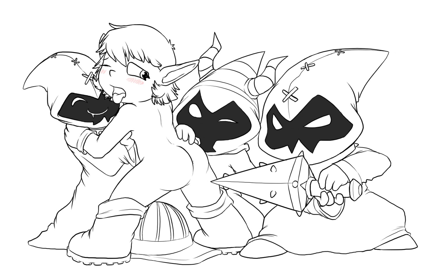 c0nnerc00n female league_of_legends mmmf_foursome monochrome rule34 shortstack straight straight_hair tagme tristana yordle
