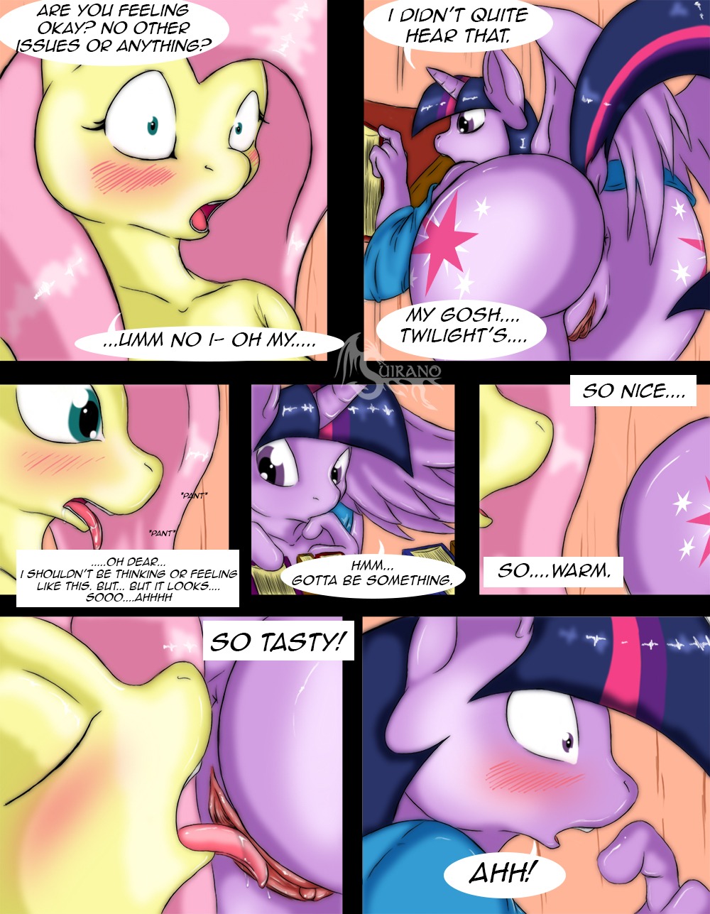 2014 anthro anthrofied anus blush bodily_fluids bottomless butt clitoris clothed clothing comic conditional_dnp cunnilingus cutie_mark dialogue digital_media_(artwork) duo e621 english_text equid equine eyes_closed feathered_wings feathers female fluttershy_(mlp) friendship_is_magic fur genital_fluids genitals green_eyes gynomorph gynomorph/female hair hasbro hi_res horn inside intersex intersex/female licking long_hair mammal multicolored_hair my_little_pony mythological_creature mythological_equine mythology open_mouth oral pegasus pink_hair purple_body purple_eyes purple_fur purple_hair sex suirano text tongue tongue_out twilight_sparkle_(mlp) two_tone_hair vaginal vaginal_fluids vulva watermark winged_unicorn wings yellow_body yellow_fur