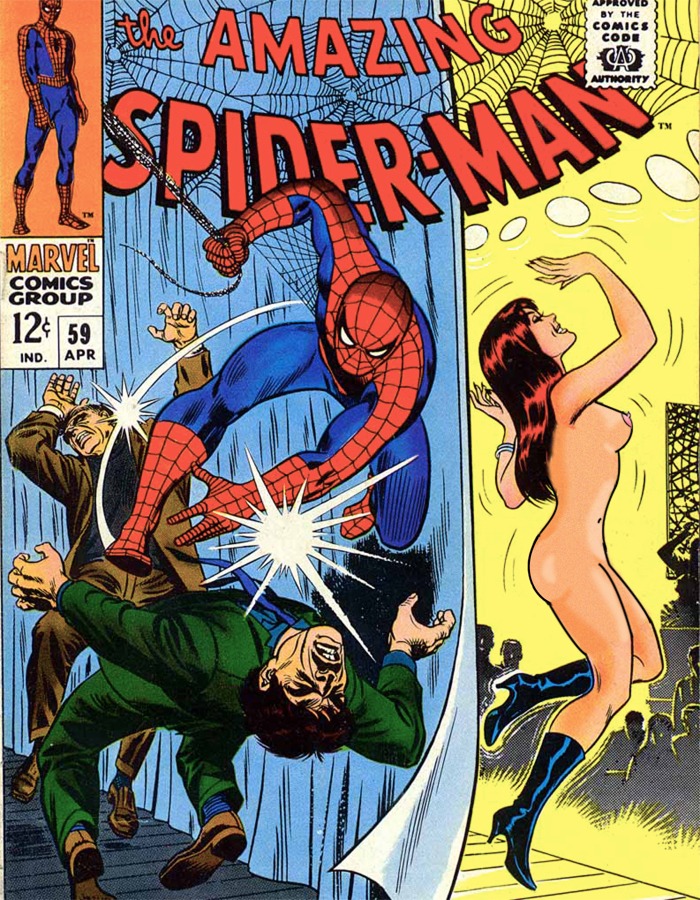boots female high_heel_boots high_heels john_romita_sr. male marvel marvel_comics mary_jane_watson peter_parker photoshop rule34 spider-man spider-man_(series) straight_hair