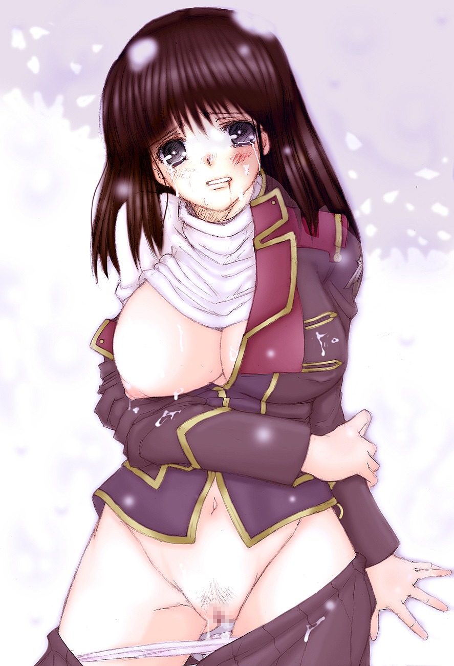 breasts censored crying cum cum_on_breasts cum_on_face female rule34 setsuko_ohara super_robot_wars super_robot_wars_z tagme tears