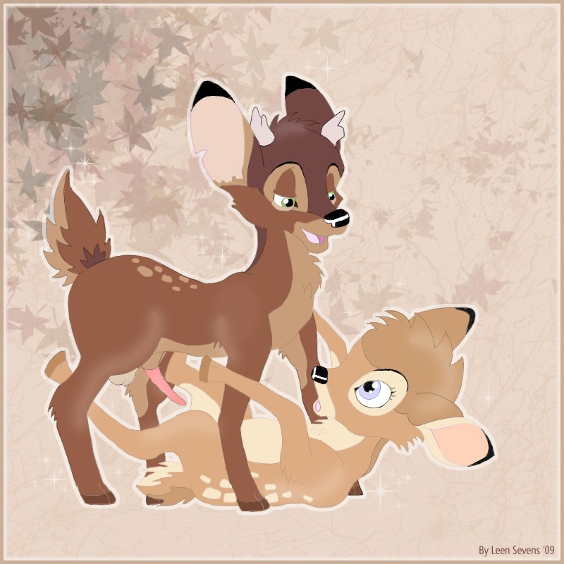 2009 bambi_(film) cub cub_on_cub deer disney faline female female_cub feral feral_on_feral leen_sevens male male_cub male_focus penis ronno rule34 straight