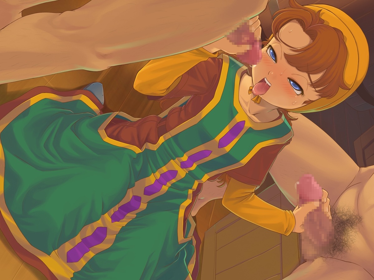 censored clothing dragon_quest dragon_quest_vii dress female flat_chest handjob maribel_(dq7) pubic_hair rule34 saikyou_anaheim tagme threesome