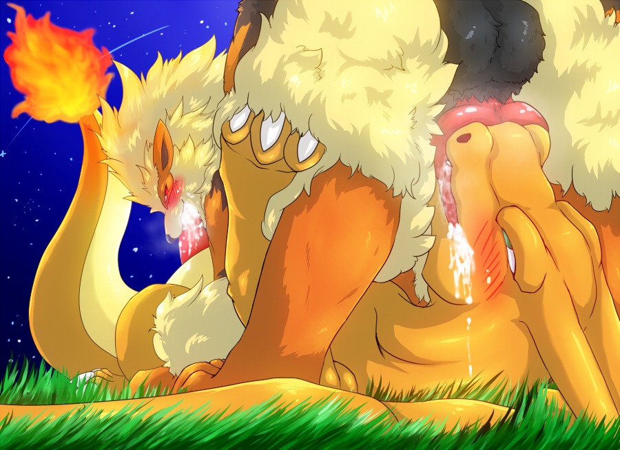 3_toes 4_toes 69_position all_fours arcanine backsack balls black_body black_fur black_nose blonde_hair blush bodily_fluids canid canine charizard claws cum cum_in_mouth cum_inside cum_on_face cum_on_penis digitigrade dragon duo e621 erection feet fellatio feral fire flaming_tail fur generation_1_pokemon genital_fluids genitals grass green_eyes hair half-closed_eyes hauru horn interspecies knot looking_back lying male male/male male_penetrated male_penetrating male_penetrating_male mammal membrane_(anatomy) membranous_wings mythological_creature mythological_scalie mythology narrowed_eyes night nintendo on_back open_mouth oral oral_penetration orange_body orange_fur orange_skin orgasm outside penetration penile penis plant pokemon pokemon_(species) red_eyes red_penis scalie servicing_from_below sex shooting_star sky star starry_sky tail teeth toe_claws toes wings