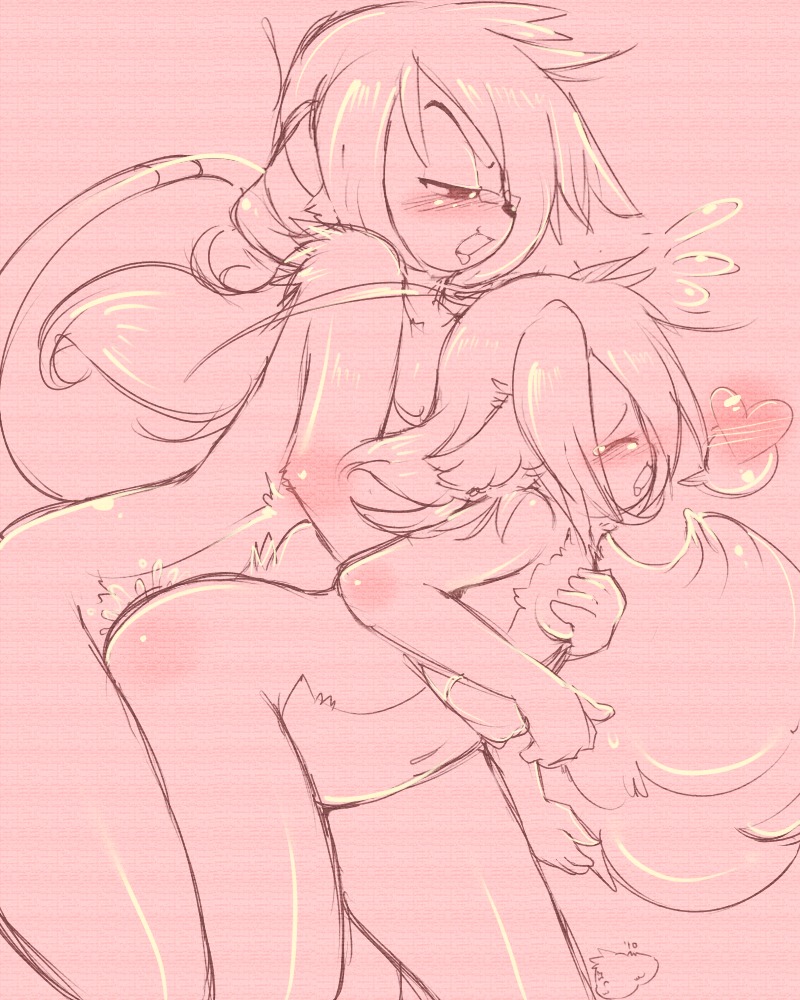 4:5 anal anthro blush duo e621 female female_penetrated fluffy grope hibiki male male/female male_penetrating male_penetrating_female monochrome paru penetration sex shen shineymagic sketch tail