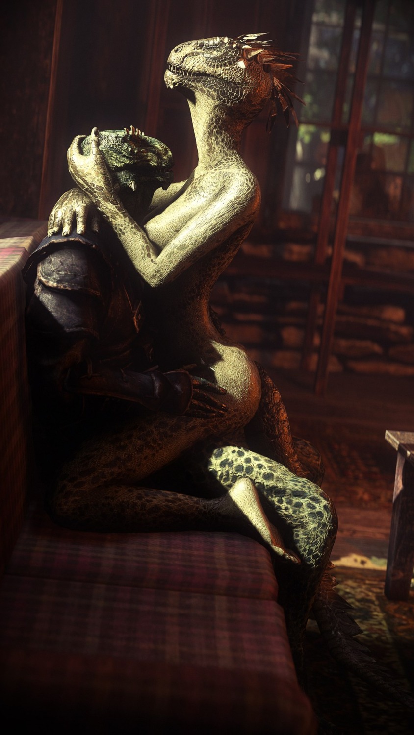 3d_(artwork) 9:16 anthro argonian armor bethesda_game_studios breasts butt carpethop digital_media_(artwork) duo e621 eyes_closed female from_front_position hi_res male male/female mastery_position microsoft nipples non-mammal_breasts non-mammal_nipples nude on_top realistic scalie sex sitting skyrim source_filmmaker_(artwork) straddling tail the_elder_scrolls