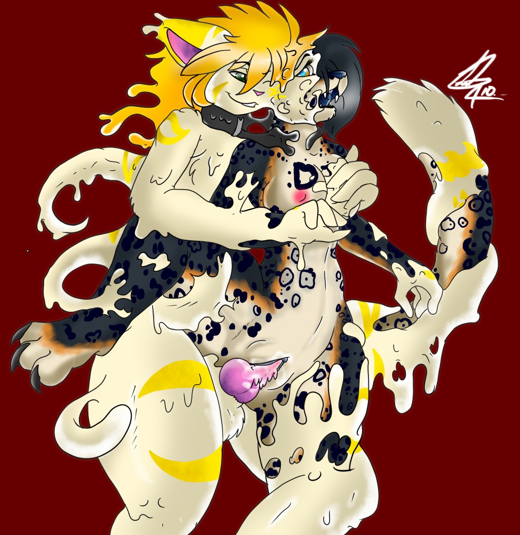 absorption_vore animal_genitalia animal_penis anthro anthro_on_anthro balls breast_grab breasts canid canine dark digital_media_(artwork) duo e621 erection felid female female_penetrated female_prey forced from_behind_position front_view genitals goo-connected_lips goo_creature goo_transformation hand_on_breast hybrid_genitalia hybrid_penis jaguar knot male male/female male_penetrating male_penetrating_female male_pred mammal melting merging nipples nude pantherine penetration penile penile_penetration penile_spines penis penis_in_vagina raised_leg rape red_background sex shikaro simple_background slime squish standing standing_sex tail takeover thick_thighs transformation vaginal vaginal_penetration vore vulva what
