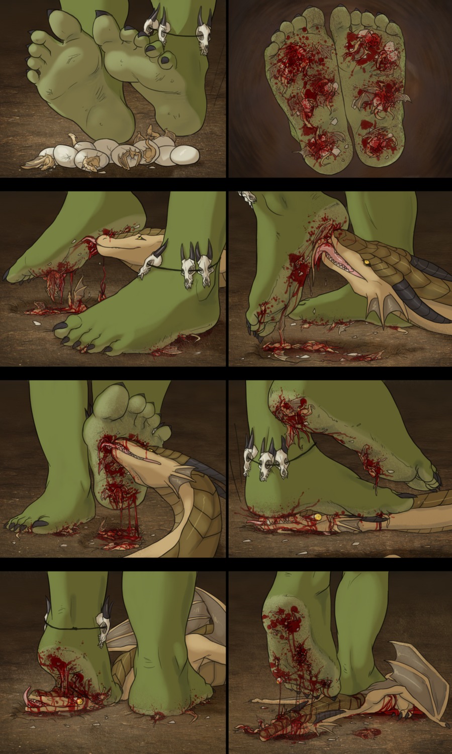 5_toes absurd_res ambiguous_gender anterior_nasal_aperture blood bodily_fluids bone cannibalism claws crush death dragon drangu-shur e621 egg eyeball feet feral foot_fetish foot_lick foot_play gore green_body green_scales green_skin grotesque_death group hard_vore hi_res humanoid humanoid_feet larger_on_top licking macro membrane_(anatomy) membranous_wings mythological_creature mythological_scalie mythology on_top orc piranhapettingzoo plantigrade rotarr scales scalie size_difference skull snuff toe_claws toes tongue tongue_out vore why wings yellow_sclera young young_ambiguous young_feral