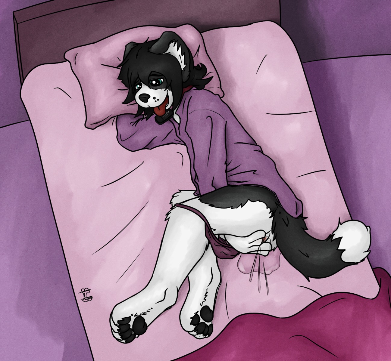 anthro bed bodily_fluids breath canid canine canis chelsea_chamberlain child clothed clothing collar cum cumshot domestic_dog e621 ejaculation female fingering fingering_self furniture fuzzywuff genital_fluids genitals hi_res inside karelian_bear_dog mammal masturbation night on_bed orgasm panties panties_down panting partially_clothed solo spitz tongue underwear underwear_down usb_necklace vaginal vaginal_fluids vaginal_masturbation vaginal_squirting vulva wet young young_anthro young_female