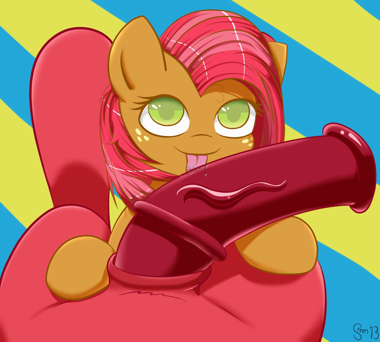 2013 animal_genitalia animal_penis babs_seed_(mlp) big_macintosh_(mlp) cousins_(lore) duo e621 earth_pony equid equine equine_genitalia equine_penis erection female feral freckles friendship_is_magic fur genitals green_eyes hair hasbro hi_res horse incest_(lore) jasonstrom licking male male/female mammal multicolored_hair my_little_pony oral orange_body orange_fur penile penis penis_lick pony red_body red_fur sex tongue tongue_out two_tone_hair young young_feral
