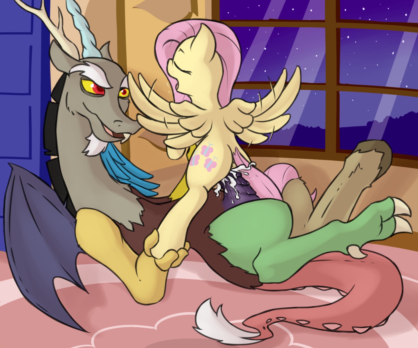 2014 6:5 anus bodily_fluids chimera cum cum_in_vagina cum_inside cutie_mark digital_media_(artwork) discord_(mlp) draconequus duo e621 equid equine erection fearingfun feathered_wings feathers female female_penetrated feral fluttershy_(mlp) friendship_is_magic genital_fluids genitals hasbro hi_res interspecies male male/female male_penetrating male_penetrating_female mammal my_little_pony mythological_creature mythological_equine mythology nude orgasm pegasus penetration penile penile_penetration penis penis_in_vagina sex vaginal vaginal_penetration vulva wings yellow_body yellow_feathers
