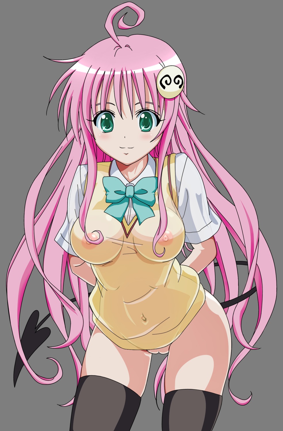 bottomless breasts clothing female lala_satalin_deviluke medium_breasts nipples nude_filter pussy rule34 see-through see-through_clothing sheer stockings thighhighs to_love-ru transparent_png uncensored vagina vector_trace