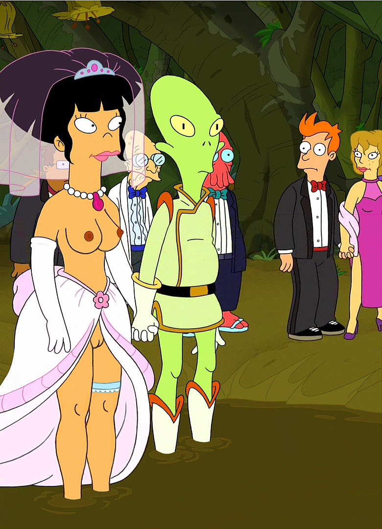 amy_wong female futurama hermes_conrad hubert_j_farnsworth human john_a._zoidberg kif_kroker male mole philip_j_fry photoshop rule34 topless wedding