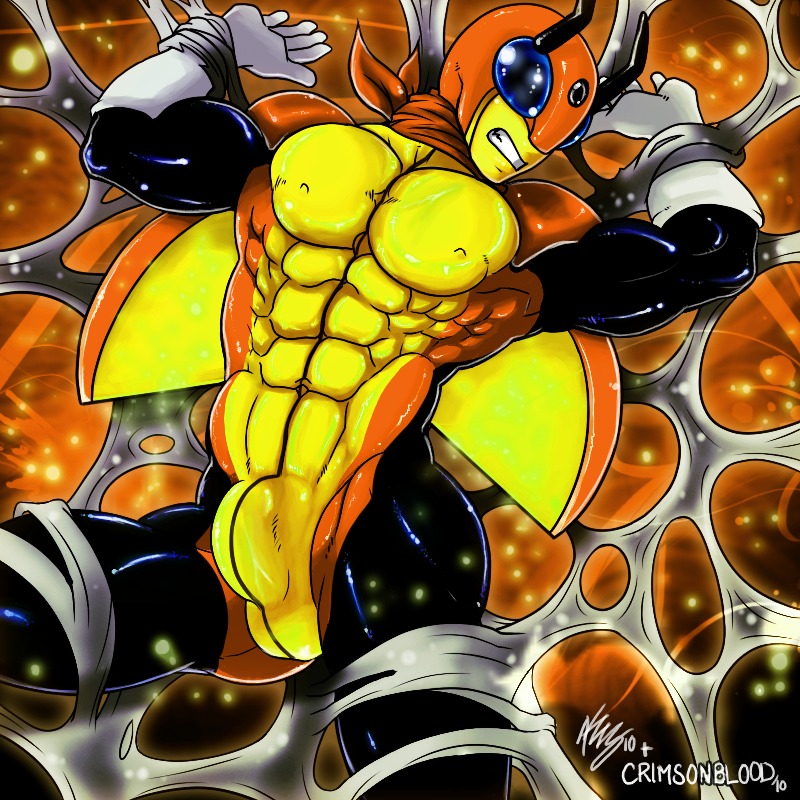 abs anthro bound color front_view ledian male male_only muscles pokemon rule34 solo tagme