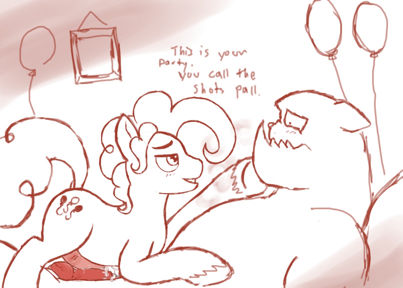 animal_genitalia animal_penis balloon blush bodily_fluids canid crossgender cutie_mark diamond_dog_(mlp) duo e621 earth_pony english_text equid equine equine_genitalia equine_penis erection eye_contact feral floppy_ears friendship_is_magic frottage ftm_crossgender genital_fluids genitals hair hasbro hooves horse inflatable knot lemonscent long_hair looking_at_another male male/male mammal monochrome my_little_pony party penile penis penises_touching pinkie_pie_(mlp) pony precum romantic romantic_couple sex sketch smile teeth text