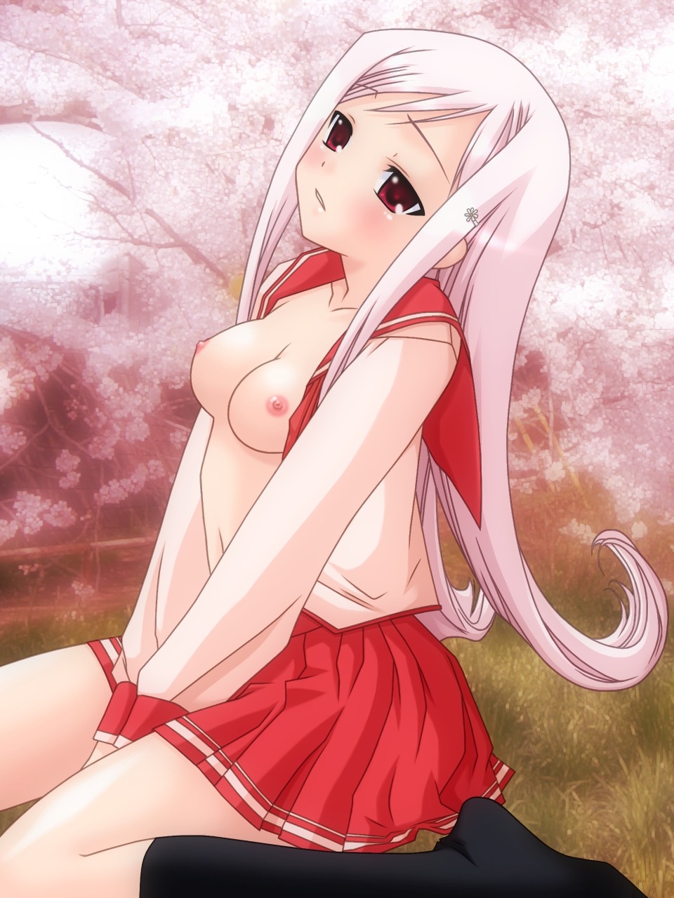 breasts clothing female flower lucy_maria_misora rule34 skirt small_breasts tagme to_heart_(series) to_heart_2