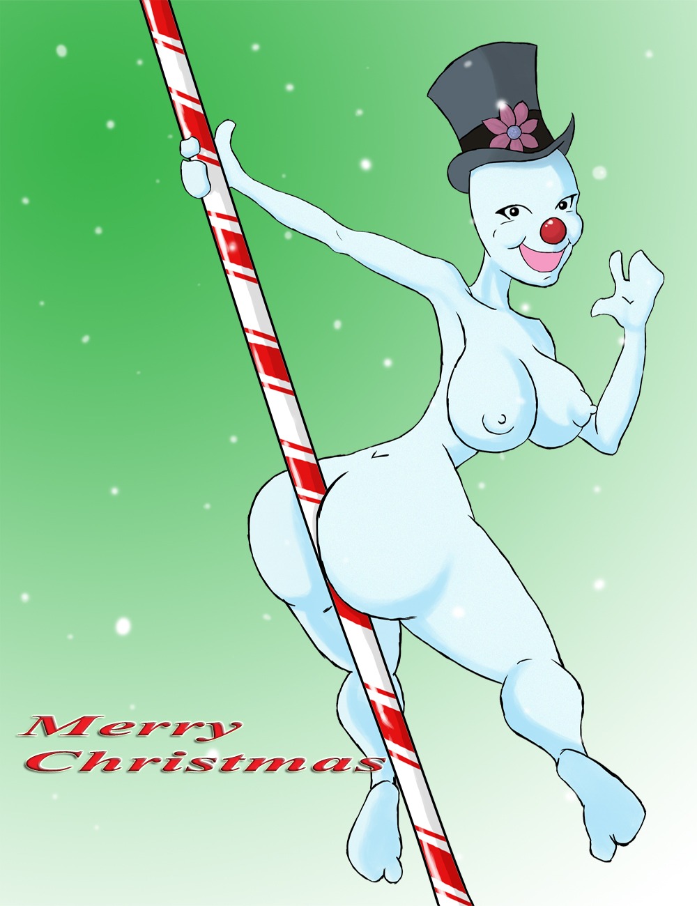 1girls ass black_top_hat black_tophat breasts christmas erect_nipples female female_only flower flower_on_head frostina_the_snowbae frosty_the_snowman looking_at_partner looking_at_viewer looking_back naked_female nipples no_bra no_humans no_panties no_pants no_shirt no_shoes no_toes no_underwear no_visible_genitalia rule34 rule_63 skinny_female snowbae snowbitch snowman snowwoman stripped_naked stripper_pole stripping tagme thick_ass thick_breasts thick_butt thick_female thick_hips thick_thighs top_hat tophat topless weird_smile