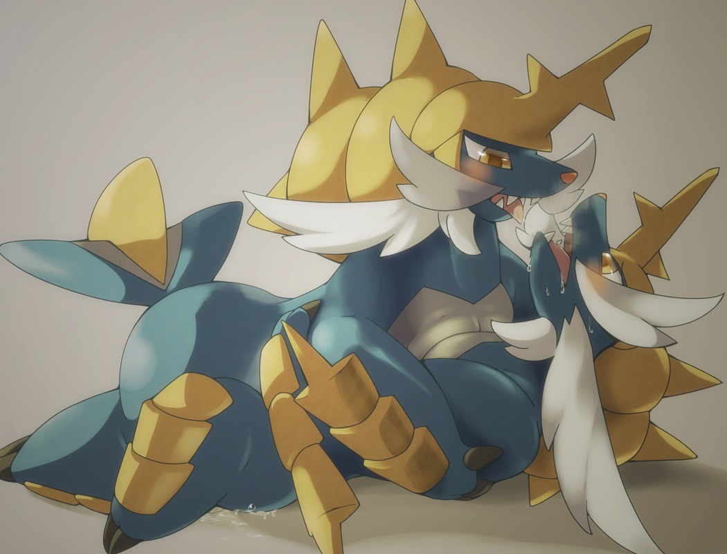 ambiguous_gender biozs blush bodily_fluids cum duo e621 female female/ambiguous feral generation_5_pokemon genital_fluids licking mammal mustelid nintendo nude obscured_penetration obscured_sex penetration pokemon pokemon_(species) samurott semi-anthro sex simple_background tongue tongue_out