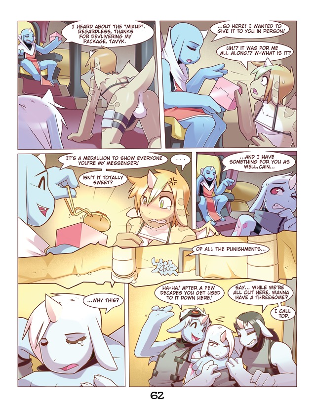 all_fours annoyed anthro balls comic dialogue digital_media_(artwork) e621 english_text genitals group king male membrane_(anatomy) membranous_wings open_mouth red_eyes royalty scalie shooting_the_messenger slyus tail teeth text unigan wings