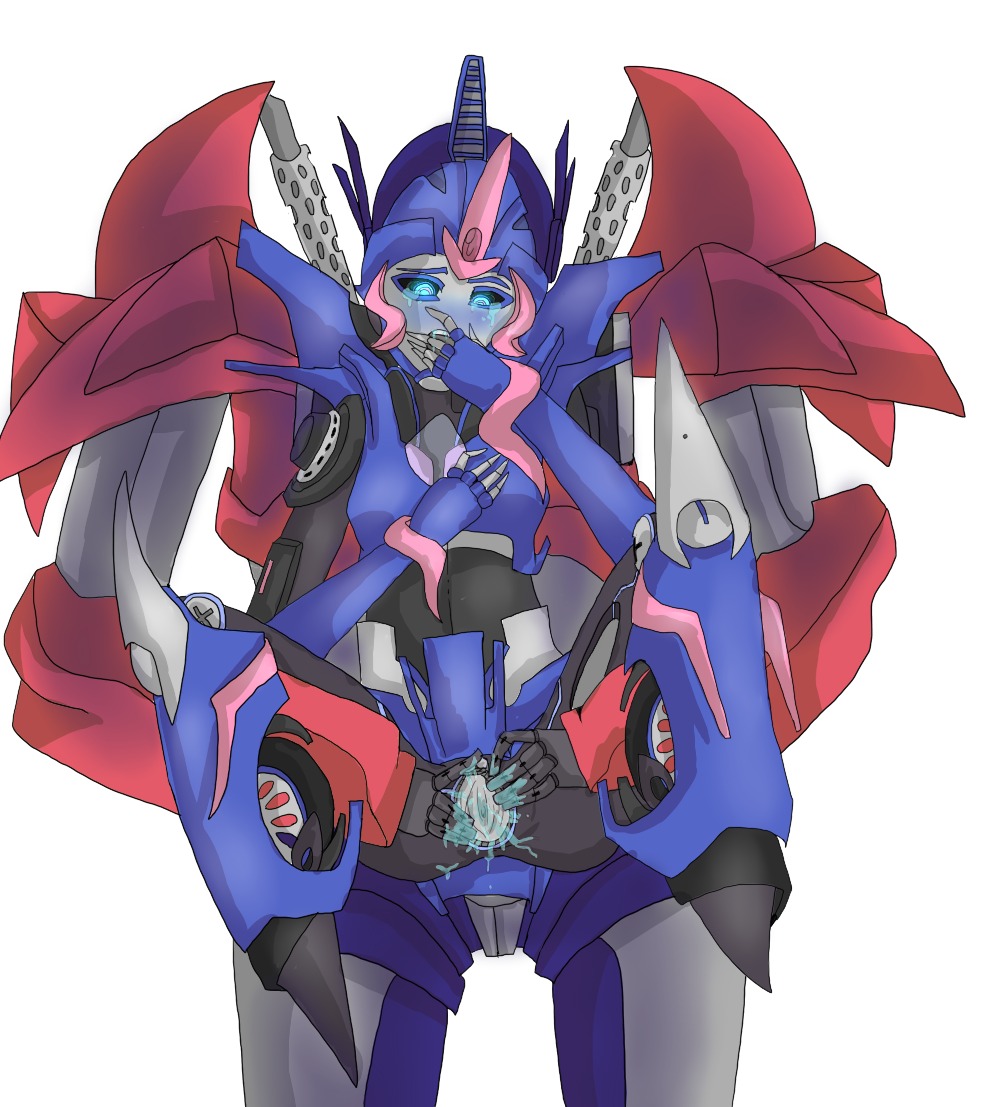 arcee arcee_(prime) female nerdess optimus_prime robot_boy rule34 simple_background spreading straight tear transformers transformers_prime white_background