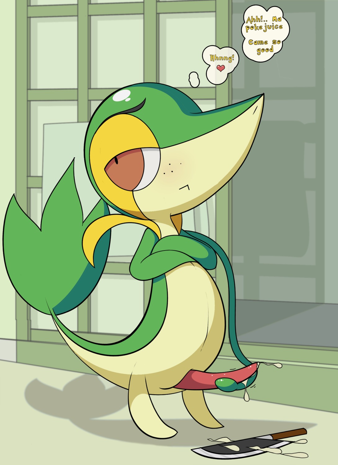 1_tentacle 2012 :< absurd_res arms_bent arms_in_front arms_together autotentaclejob bodily_fluids closed_frown conditional_dnp crossed_arms cum cum_on_knife e621 english_text erection feral freckled_face freckles frown generation_5_pokemon genital_fluids genitals half-closed_eyes heart_symbol hi_res knife male masturbation mouth_closed narrowed_eyes nintendo nude penile penile_masturbation penis pokemon pokemon_(species) red_eyes snivy solo standing tail tapering_penis tentacle_masturbation tentacle_on_penis tentacles text thought_bubble tricksta
