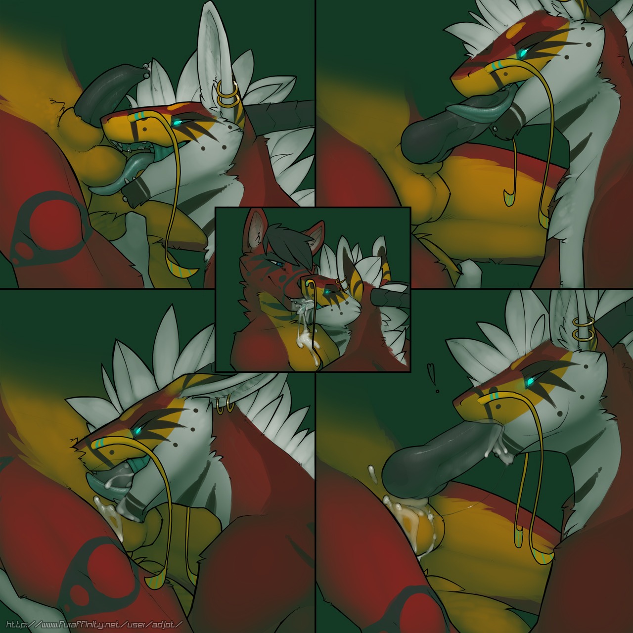 1:1 2011 adjot ambiguous_gender anthro ball_lick balls big_balls blue_eyes bodily_fluids canid canine canis cum cum_in_mouth cum_inside cum_kiss deimos_(adjot) domestic_dog dragon duo e621 ears_down ears_up erection eye_markings facial_piercing fellatio french_kissing fur furred_dragon furred_scalie genital_fluids genital_piercing genitals half-erect hi_res horn kissing knot licking lip_piercing male male/ambiguous male_penetrating mammal markings messy mythological_creature mythological_scalie mythology oral oral_penetration penetration penile penis penis_in_mouth penis_lick penis_piercing piercing pivoted_ears prince_albert_piercing saliva scalie sex snowballing tail tattoo tongue tongue_out tongue_out_fellatio whiskers williamca