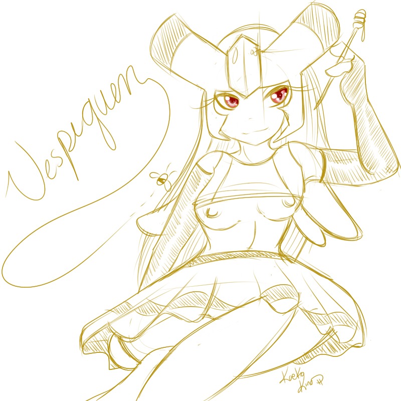 anthro clothes color female female_only front_view kaeko partially_colored pokemon rule34 sitting solo tagme vespiquen