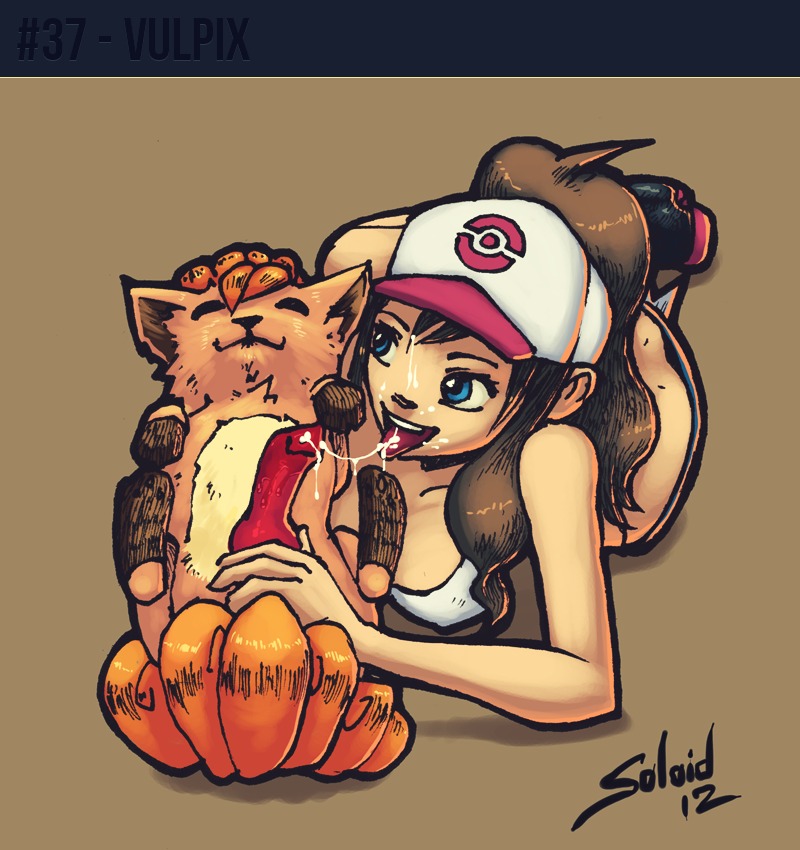 bestiality bodily_fluids canid canine clothed clothing cum cum_in_mouth cum_inside cum_string duo e621 erection female female_on_feral feral generation_1_pokemon genital_fluids genitals hilda_(pokemon) human human_on_feral interspecies knot male male/female male_on_human mammal multi_tail nintendo nude oral penis pokemon pokemon_(species) pokephilia soloid tail vulpix