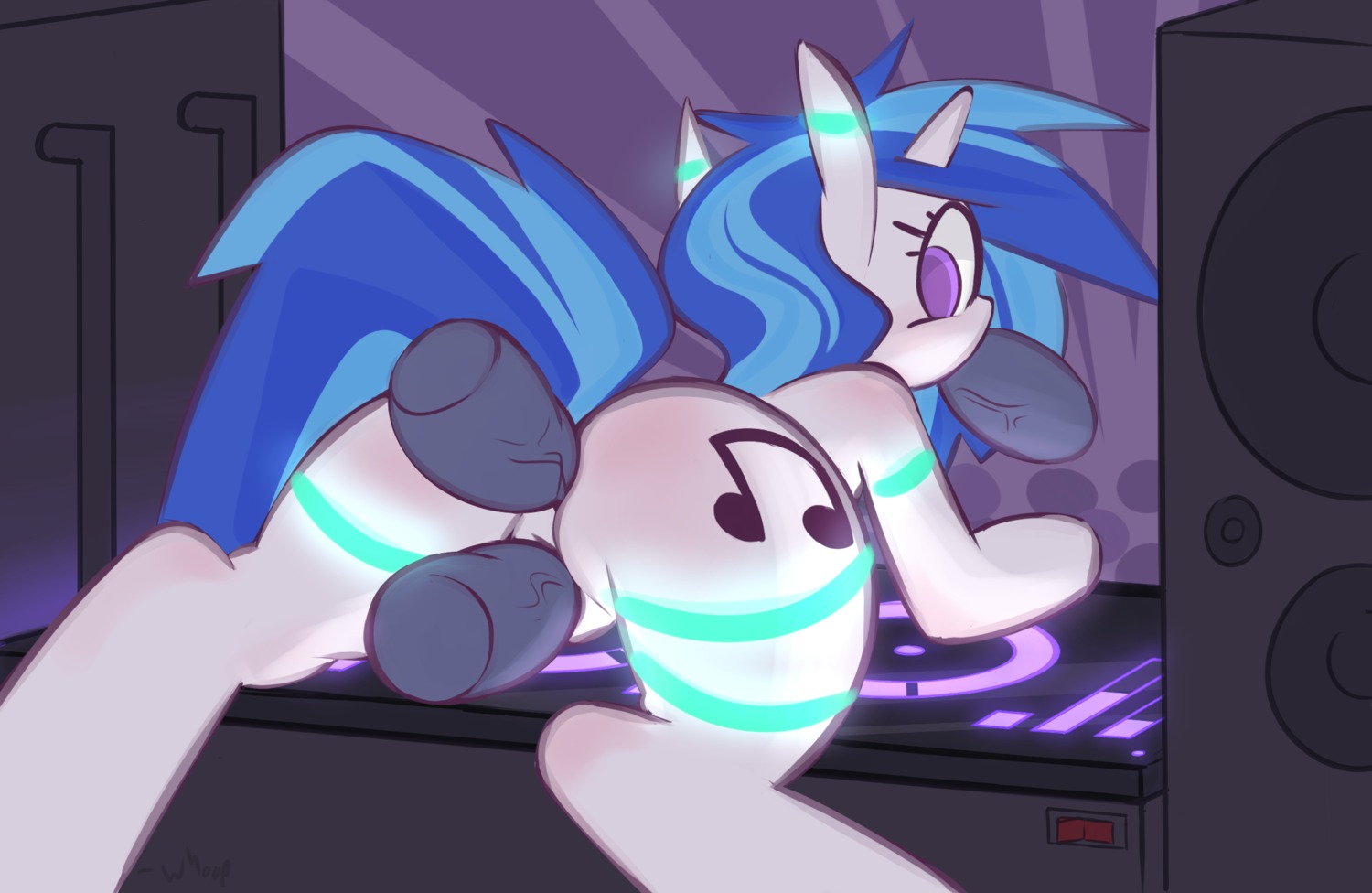 2013 all_three_filled anal anal_penetration anus bent_over blue_hair butt cutie_mark digital_media_(artwork) disembodied_penis double_penetration e621 equid equine erection faceless_character faceless_male fellatio female feral friendship_is_magic fur genitals glowstick group hair hasbro hi_res horn looking_back male male/female male_penetrating mammal multicolored_hair my_little_pony mythological_creature mythological_equine mythology nude oral oral_penetration penetration penile penis purple_eyes sex solo_focus speaker triple_penetration turntable_(decks) two_tone_hair unicorn vaginal vaginal_penetration vein veiny_penis vinyl_scratch_(mlp) vulva white_body white_fur whoop