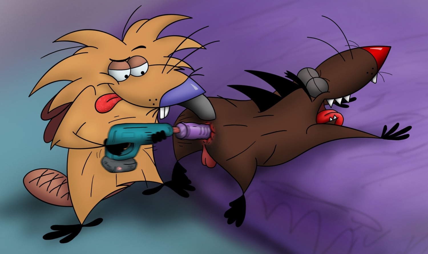 anal anal_penetration anthro anus ass_drill balls beaver brother_(lore) brothers_(lore) daggett_beaver dildo drilldo duo e621 genitals hi_res incest_(lore) johnofe male male/male male_penetrated male_penetrating male_penetrating_male mammal nickelodeon norbert_beaver penetration power_tool rodent sex sex_toy sibling_(lore) tail the_angry_beavers tongue tools toying_partner