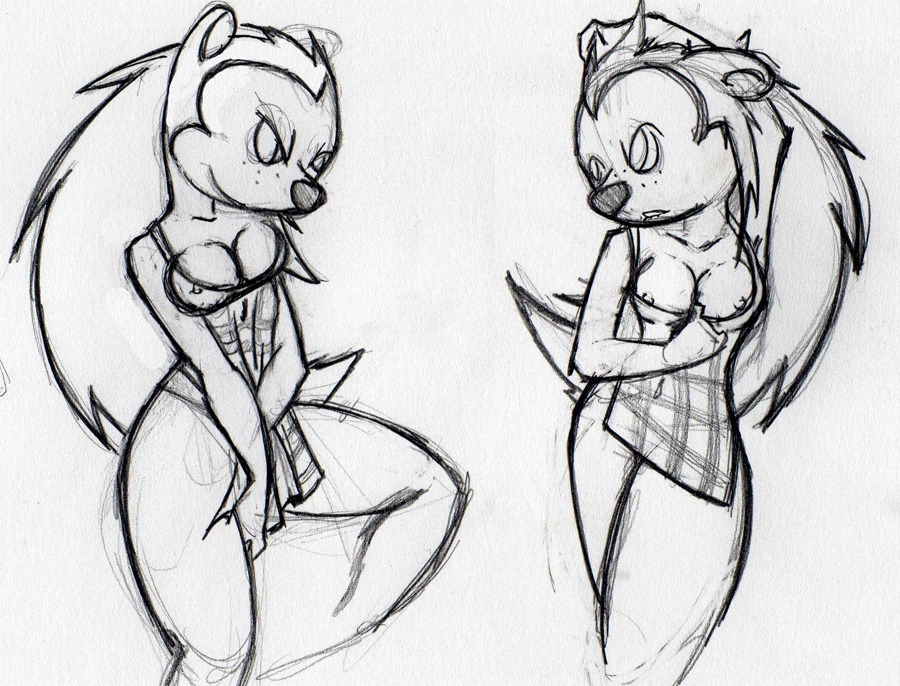animal_crossing anthro anthrofied female furry hedgehog mabel_able nintendo rule34 sable_able sketch tagme
