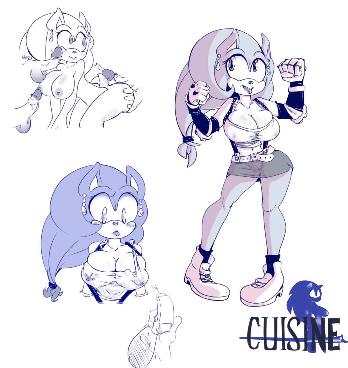 anthro areola balls big_breasts biped bodily_fluids breasts butt butt_grab cleavage clothed clothing cosplay crossgender crossover crossover_cosplay cum cumshot disembodied_penis duo e621 ear_piercing ejaculation erect_nipples erection eulipotyphlan female final_fantasy final_fantasy_vii footwear genital_fluids genitals group hair hand_on_butt hedgehog hi_res hot_dogging huge_breasts male male/female mammal missphase monochrome mtf_crossgender nipples nude orgasm penis piercing sega sex shoes solo solo_focus sonic_the_hedgehog sonic_the_hedgehog_(series) square_enix tifa_lockhart
